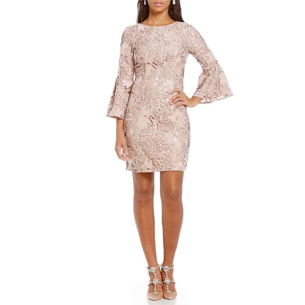 Belle Badgley Mischka blush cocktail dress. Size 2